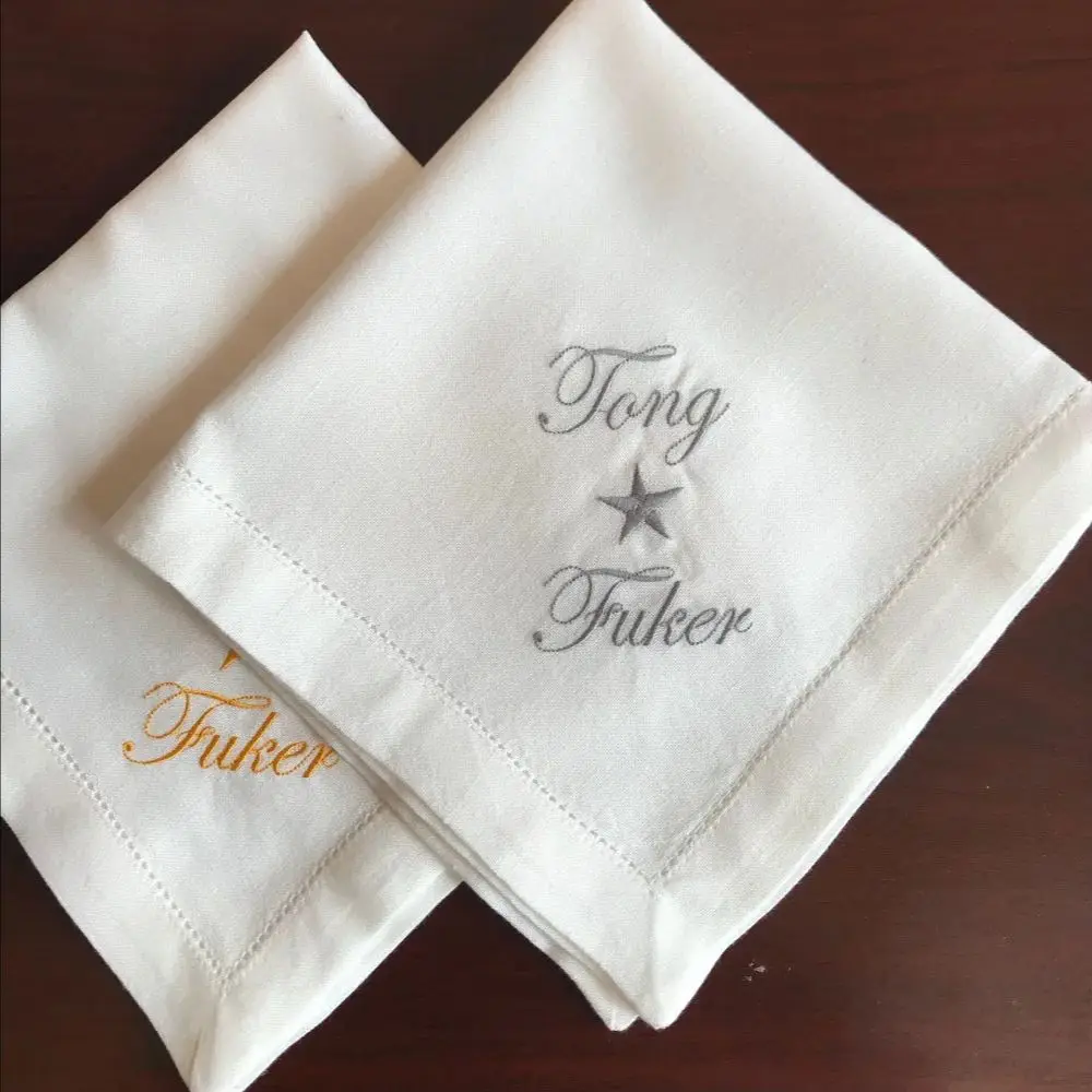 12 Pieces Customise Napkins Personalized Napkin Customized Logo for dinner wedding party housewarming customized Napkins