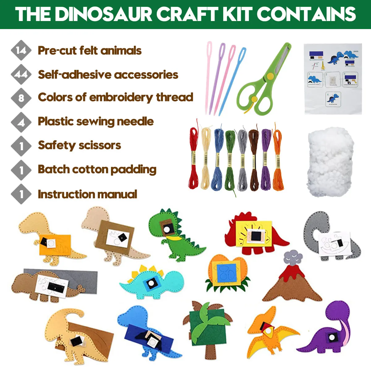 Craft Toys Kids Sewing Kit Felt Animals Handmade Sewing Set Educational Toys