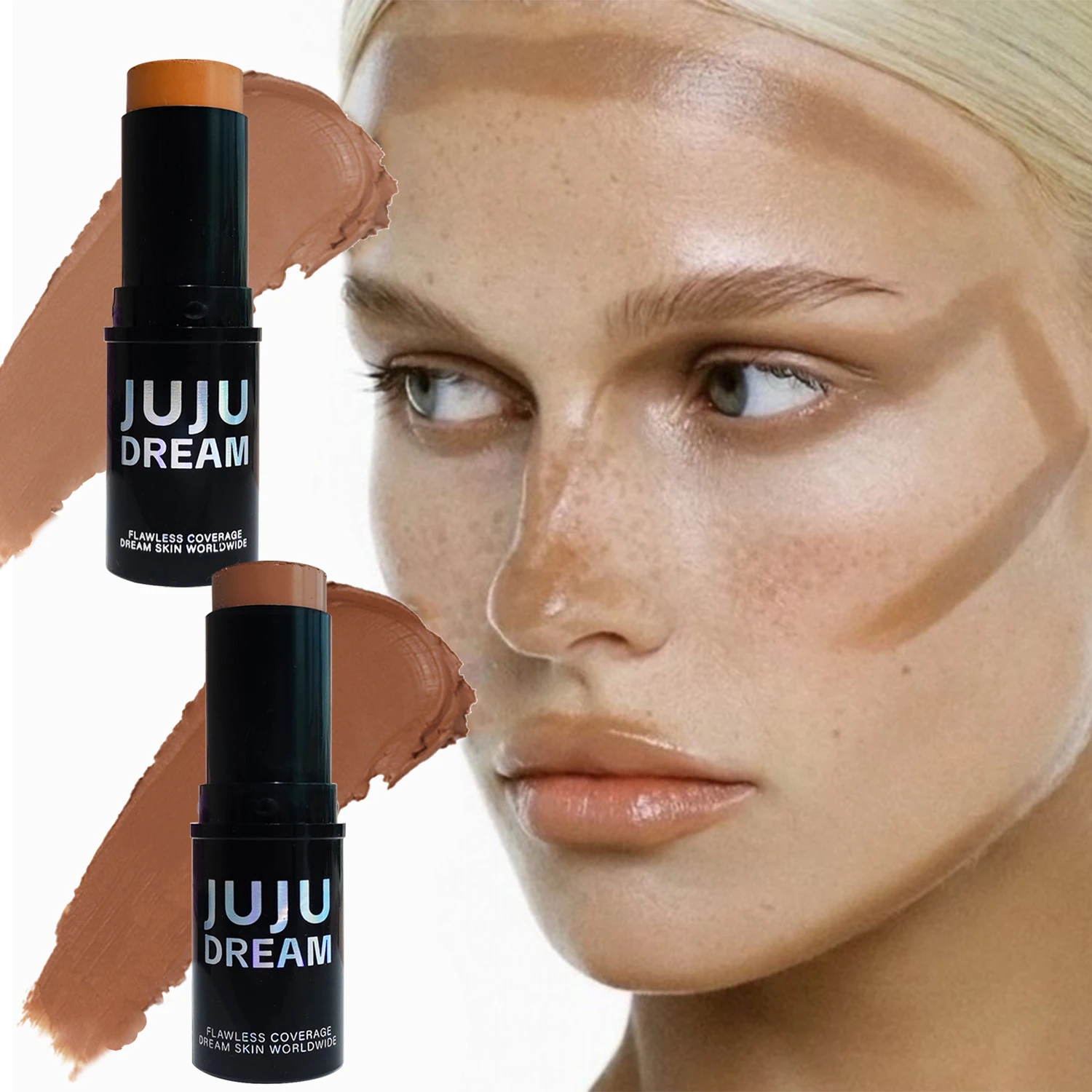Contouring Stick Long-lasting Matte Bronzer Stick Nose Shadow Face Definition Solid Contouring Cream Travel-Friendly 1pc
