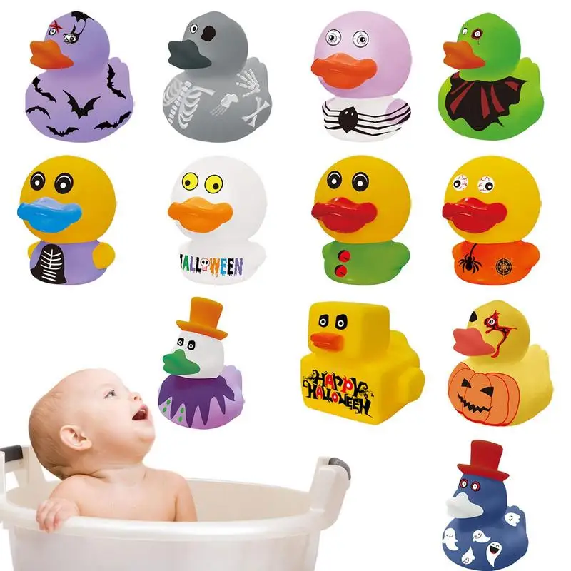 

Car Dashboard Ornaments Little Yellow Duck Kids Rubber Toy Duck For Boy Girl Bath Floating Spray Halloween Christmas Gift