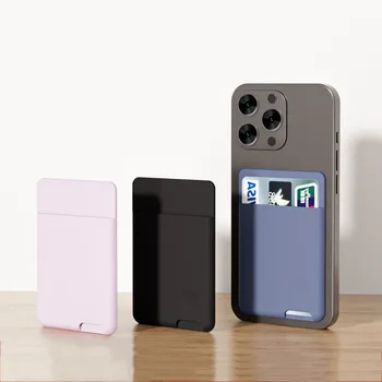 Custodia a portafoglio per telefono 3M Porta carte Tasca autoadesiva in silicone Stick ID Porta carte di credito bancarie Accessorio per borsa porta carte 1