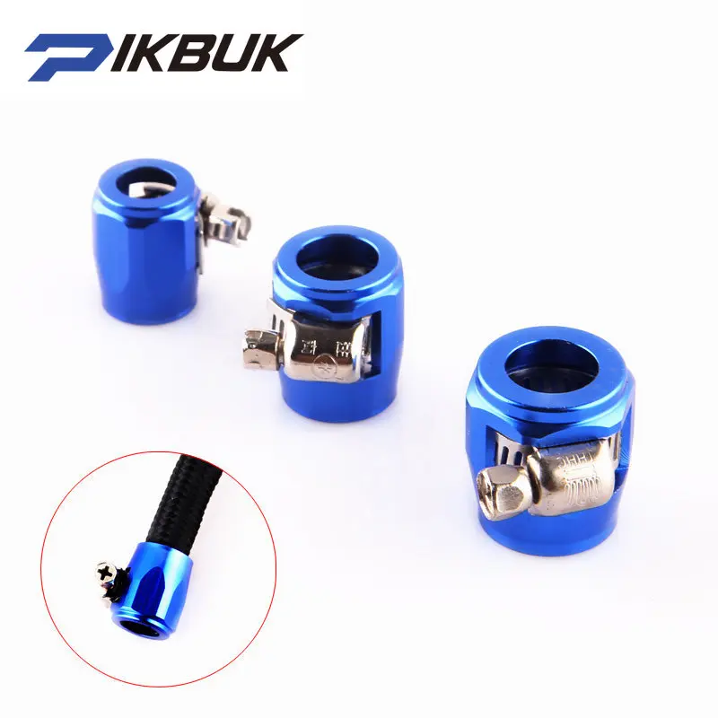 

2PCS Car Accessories Oil Fuel Hose Clamp Hex Finishers Aluminum Hose End Fitting Oil Water Pipe Adapter AN4 AN6 AN8 AN10