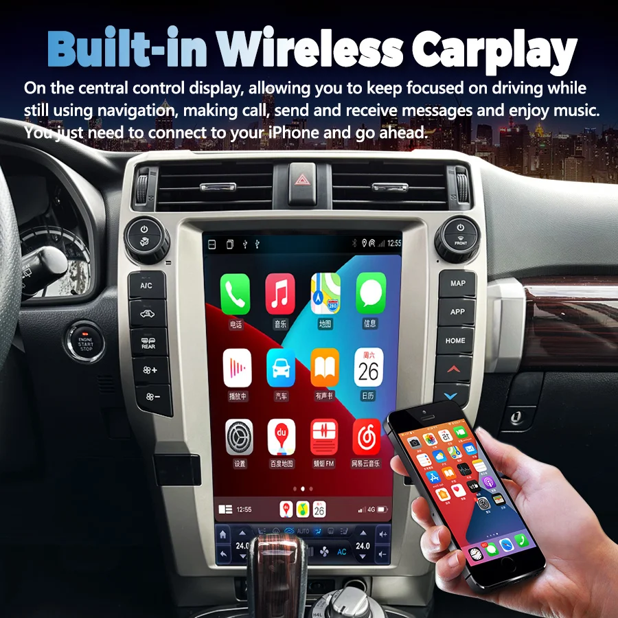 Tesla Android Screen Radio 2din For Toyota 4RUNNER 2010-2020