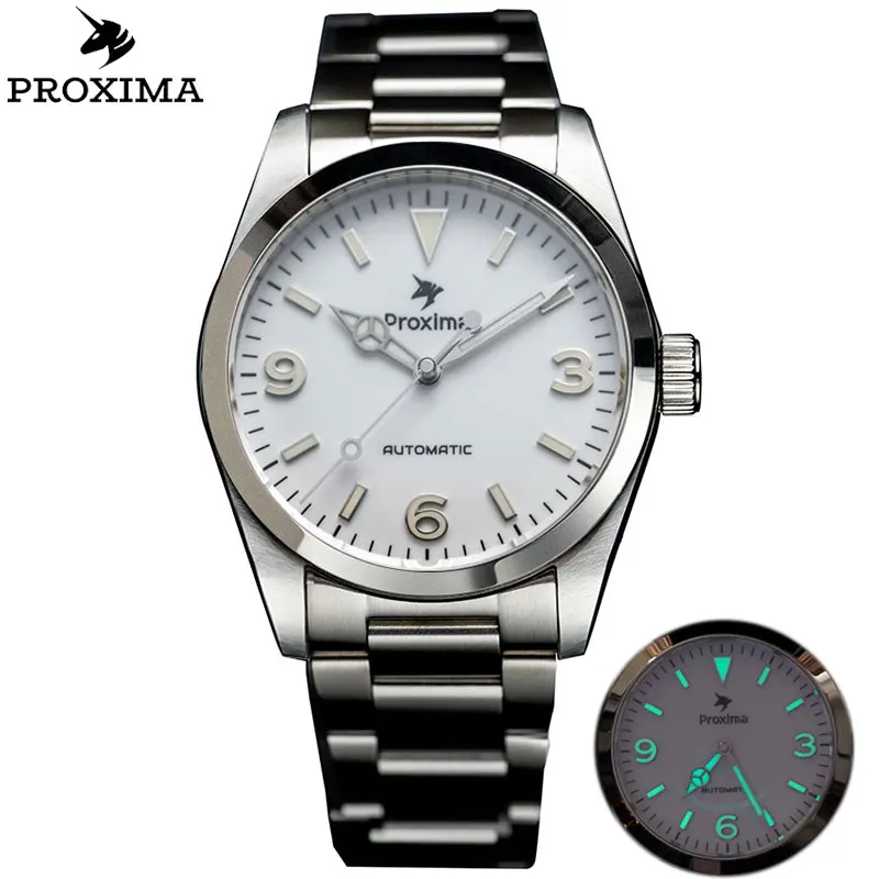 

Proxima 37mm Men Diver Watches 20 Bar Waterproof Luxury Luminous PT5000 Movement Automatic Machinery Watch 316L Stainless Steel