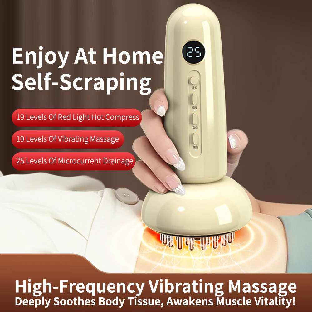 Eletric Meridian Massage Brush Heating Body Fat Burning Gua Sha Meridian Scraping Body Shaping Guasha Massager Lymphatic