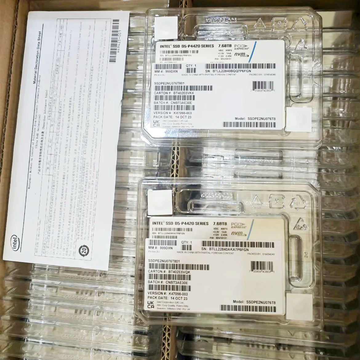 ڿ ָ Ʈ ̺  SSD, D5-P4420 ø, 7.68TB, DC NVME U.2, 2.5 ġ, SSDPENU076T8