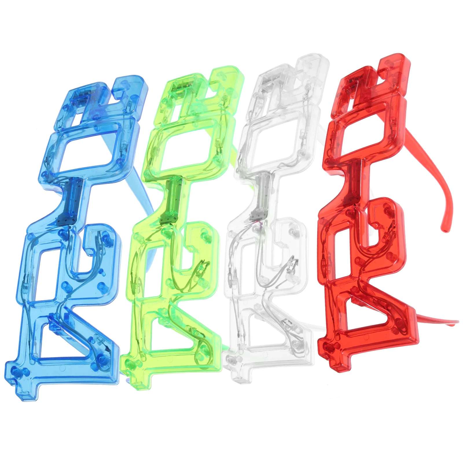 

2024 Eyeglasses Glowing Glasses Plastic Luminous Eyewear Happy New Year Party Favors