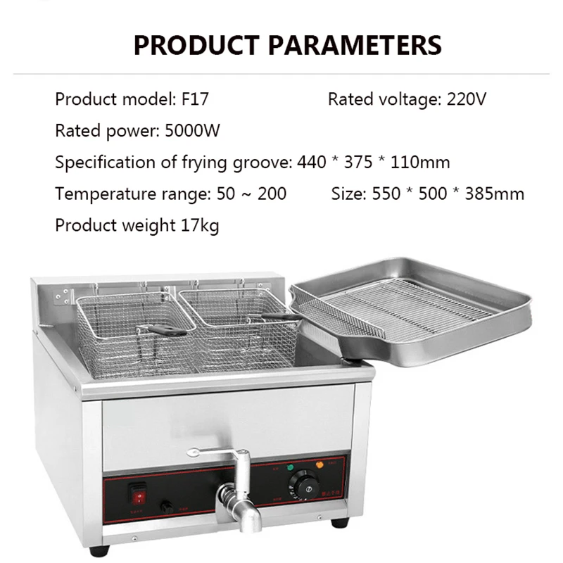 Electric Fryer Commercial Deep Frying Pan Multi-Functional Thickened Stall  Large Capacity Fried Chicken Fries Fryer Single - AliExpress