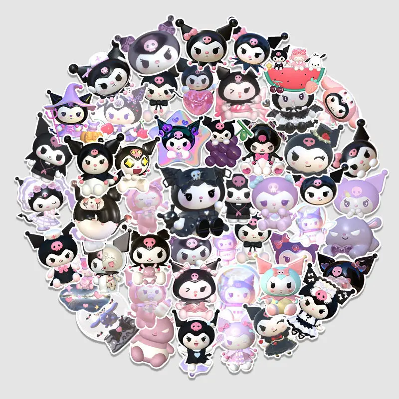 60pcs Kawaii Poster Sticker Cartoon Hello Kitty Kuromi MyMelody Diy Luggage  Case Mobile Phone Decoration Sticker Children's Toys - AliExpress