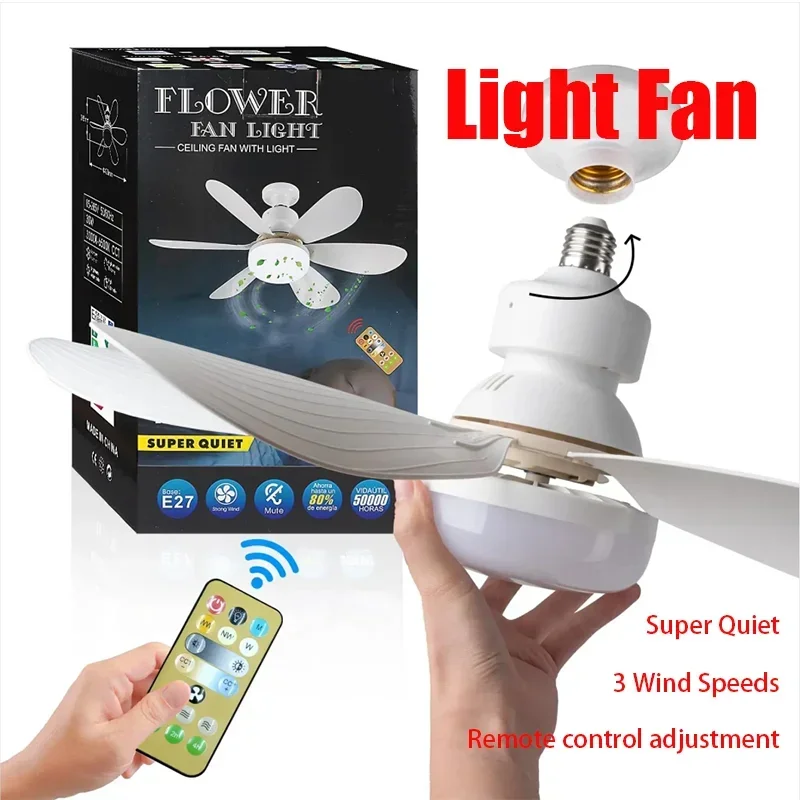 LED Ceiling Fan Light with Remote Control and Dimming Function, 40W, Perfect for Home and Living Spaces