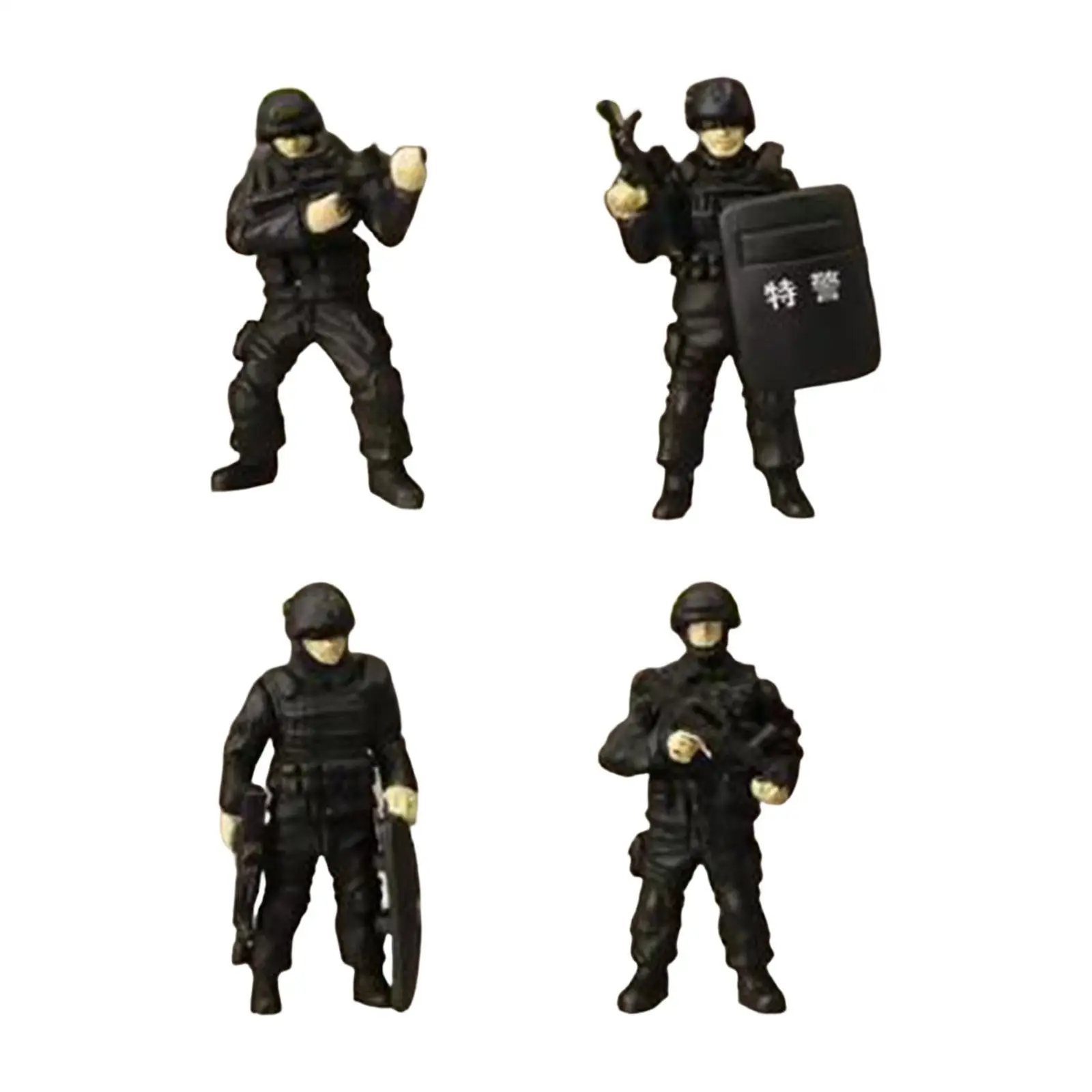 

Миниатюрная фигурка копов 4x 1/64, модель для украшения кукольного дома, калибр S