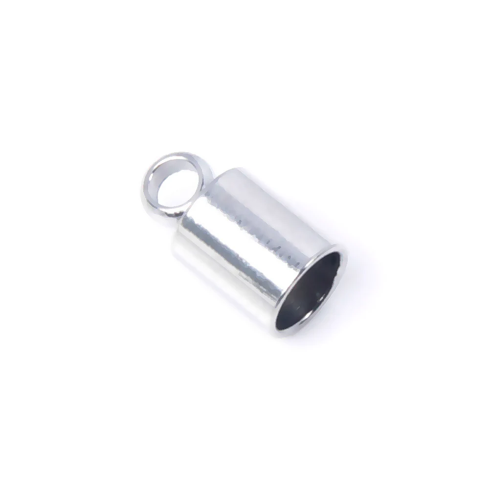 XHN 20 Stück Edelstahl-Endkappen für Lederband, Halskette, Armband, Quastenkappen, Verbinder für die DIY-Schmuckherstellung – Detail 6