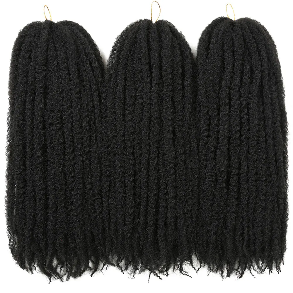 Alibaby Marley Hair for Twists 18 Inch Long Afro Kinky Marley Braids Hair Kanekalon Synthetic Crochet Braiding Hair Extensions 4