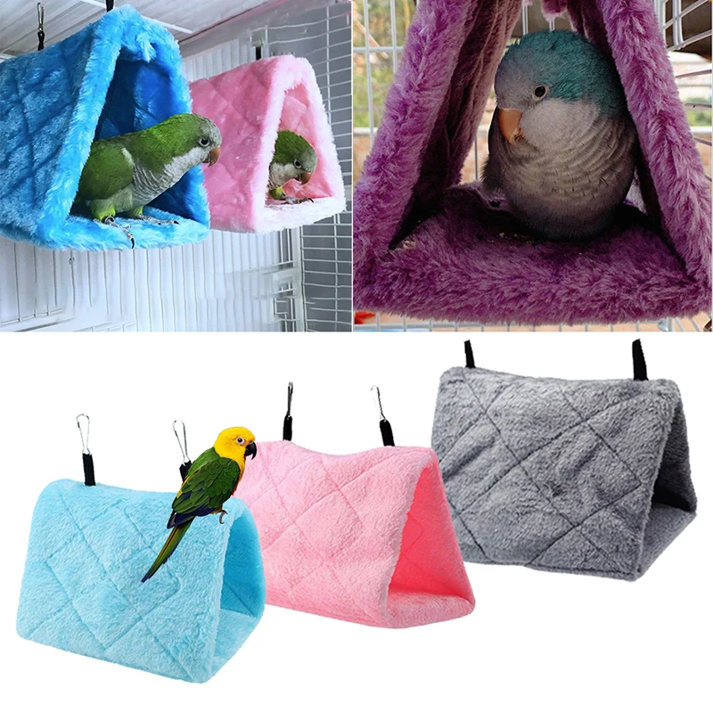Pet Bird House Nest Sleeping Hatching Accessories Parrot Tent Warm Plush Hammock Hanging Cave Parakeet Hut Tent Bed