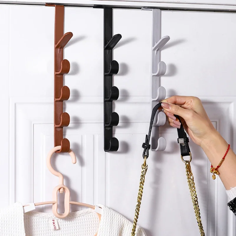 Multifunctional Creative 5 Hooks Portable Wardrobe Coat Hook Kitchen Bathroom Behind The Door Towel Hanger Storage Hooks storage hook,door hook