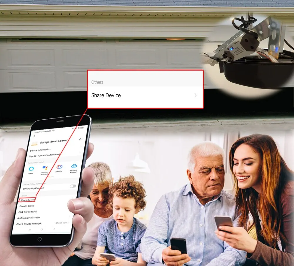 مفتاح Tuya WiFi للتحكم في باب المرآب ، باب ذكي يعم...