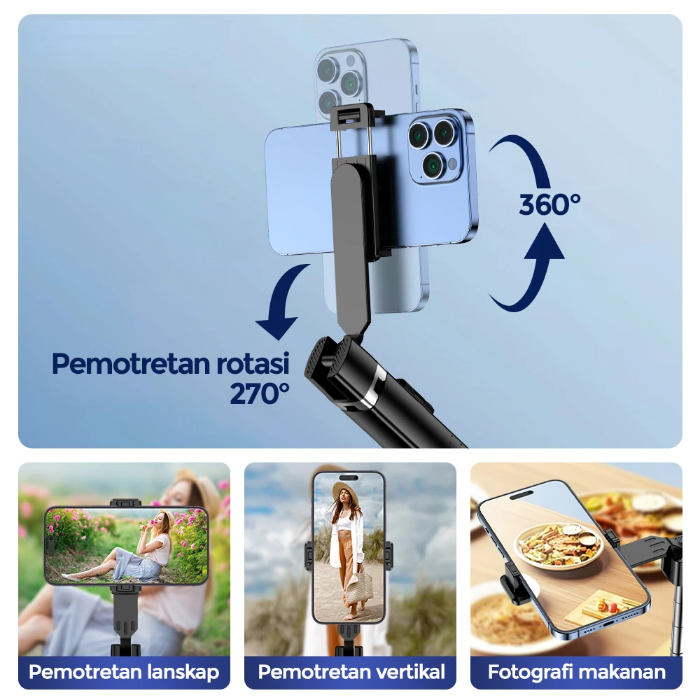Selfie Stick Tripod 100CM LISCN Multifunction Mobile Phone Holder with Bluetooth Control Holder for Smartphones