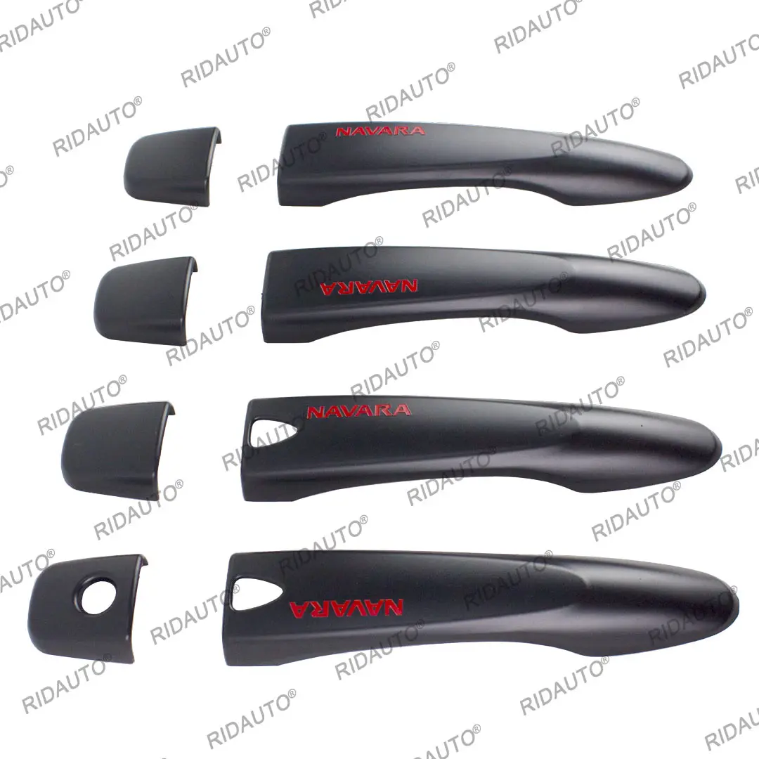 Matte Black Car Door Handle Trim Protectors - Durable Exterior Covers