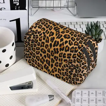 Astuccio con stampa leopardata per bambini, astuccio per la scuola, borsa per matite, articoli di cancelleria, borsa porta penne