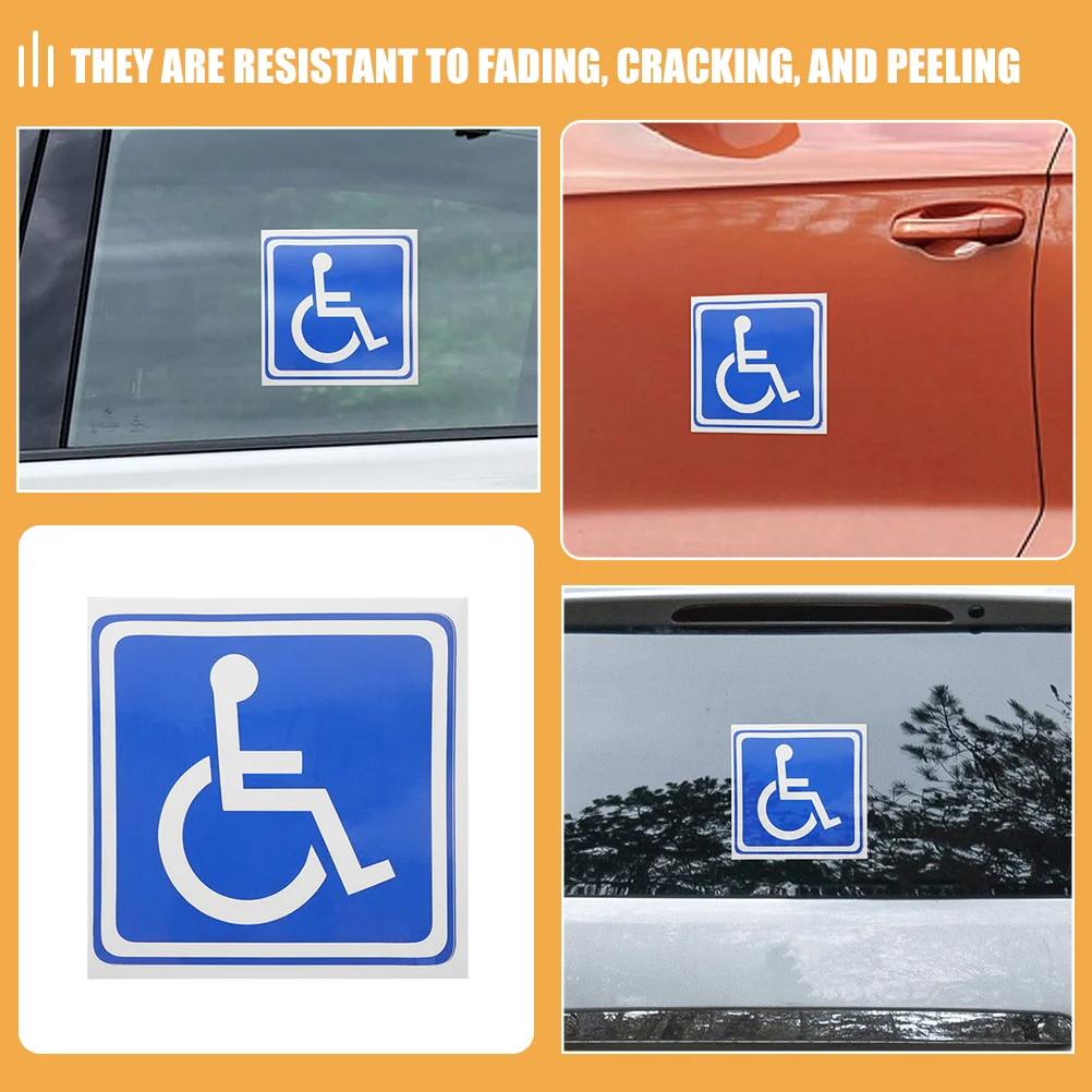 Wheelchair Symbol Stickers Disabled Signage Car Window Traffic Signs Handicapped Parking Labels Roadway Safety 6Pcs