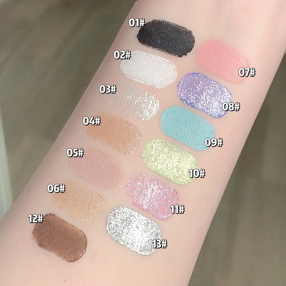 Matte White Lying Silkworm Highlighter Pen Eyes Corner Brightening Pearl High-gloss Eyeliner Waterproof Glitter Eyeshadow Stick face highlighter