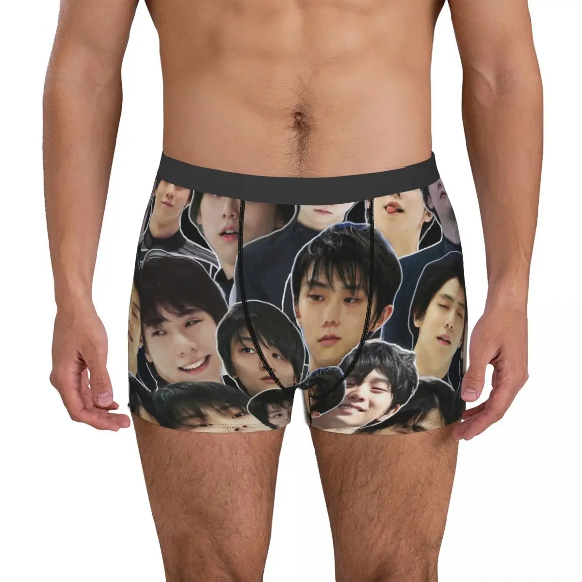 Yuzuru Hanyu Photo Collage Men's Boxer Briefs Shorts Men Underpants Cartoon Anime Funny Men's Panties Soft Underwear For Men mr paper 8 designs 2 pcs bag cartoon style semi sweet cheese series creative hand account diy decor collage material stickers