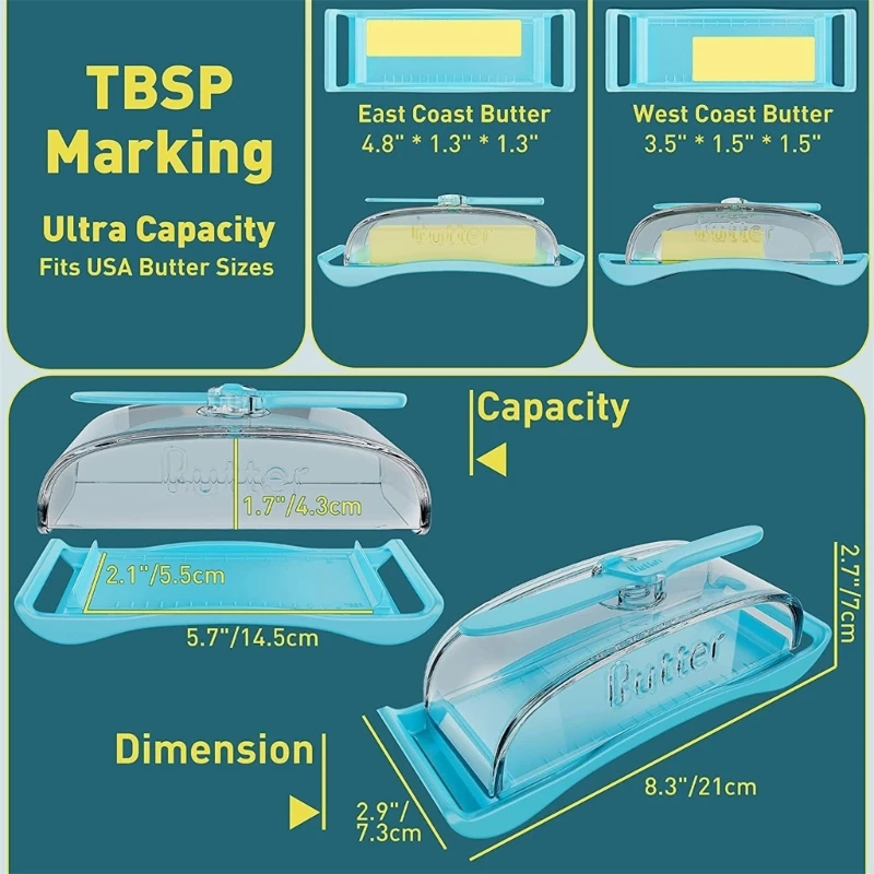 Cheese Butter Dish with Clear Lid Convenient Butter Storage and Easy Cutting Kitchen Supplies Fridges Storage Box
