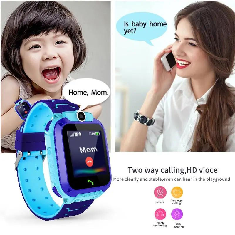 Q12B Waterproof Smart Watch 1.44 Inch Voice Chat LBS Baby Kids Watch Children Digital Smartwatch for IOS Android Kids Toy Gifts