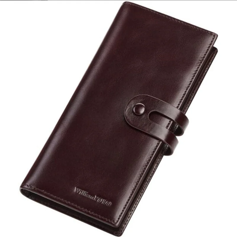 

Emperor Paul wallet men's first layer cowhide wallet long wallet multi-card leather wallet men anti-theft card holder POLO221621