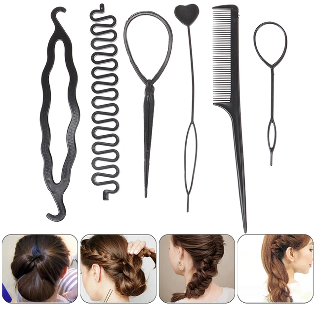 5PCS Pull Hair Needle Double Hook Plate Made Needle Comb Hair Roller Hair  Braid Tool Twist Curler Ponytail DIY Styling Accessory - AliExpress