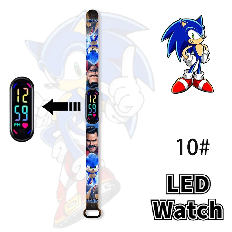 thumbnail image 1 of Relojes digitales Stitch Sonic con figuras de anime, LED luminosos, táctiles, impermeables, relojes deportivos electrónicos, regalos de cumpleaños para niños, juguetes, 1 of 5