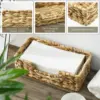 Water Hyacinth Napkin Holder Wicker Baskets Rustic Wicker Paper Hand Towels Storage Tray Woven Napkin Holder Tray for Kitchen 2