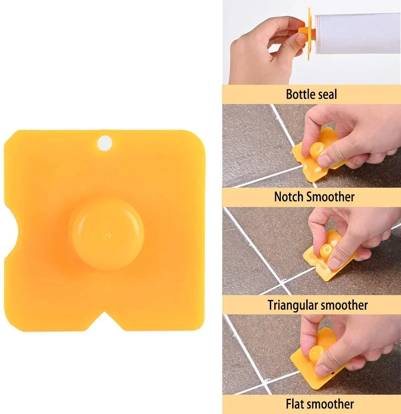 Caulking Nozzle Applicator 5pcs Caulking Nozzle Applicator Finishing Tool Spatula Plastic Glue Shovel Tile Brick Joints Floor Silicone Remover Grout Kit