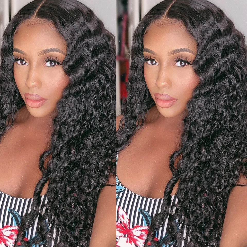 Tape In Human Hair Deep Wave Extensions Real Remy Human Hair Skin Weft Adhesive Glue On For Salon High Quality for Woman
