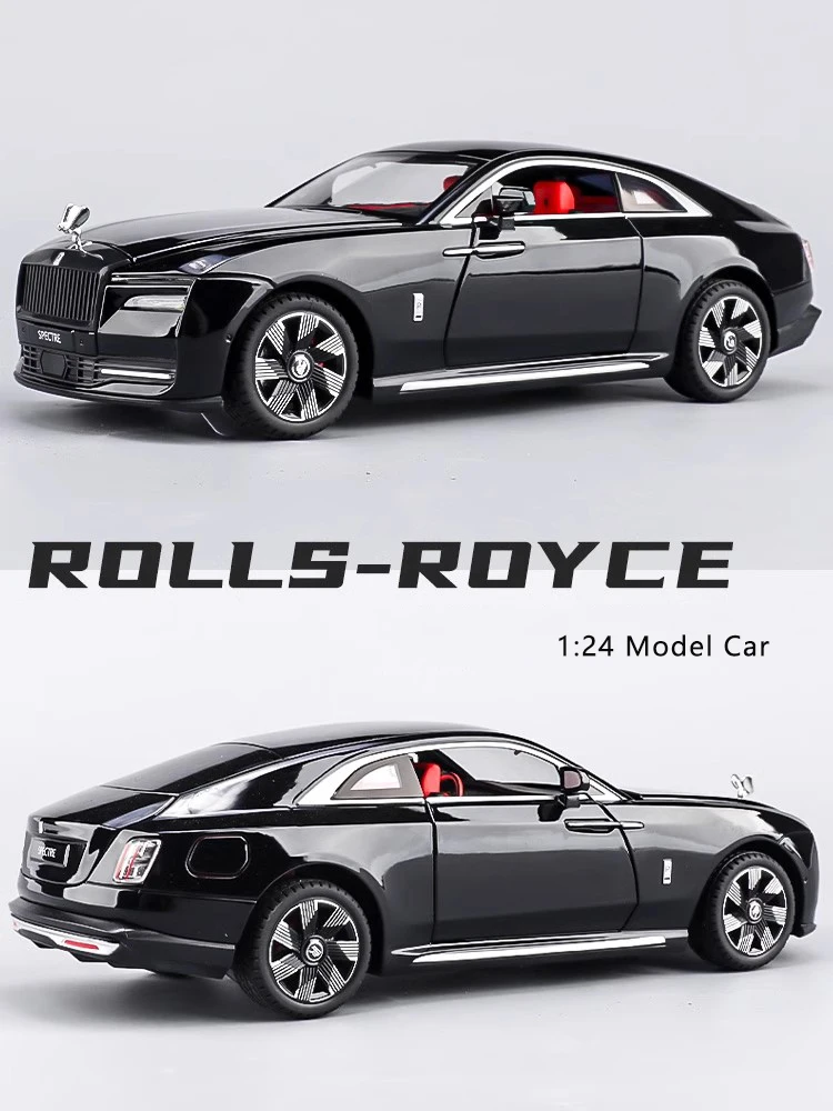 1:24 Rolls-Royce Shining Alloy Car Model Simulation Sound And Light Pull Back Toy Car Sports Car Boys Collection Ornaments Gift