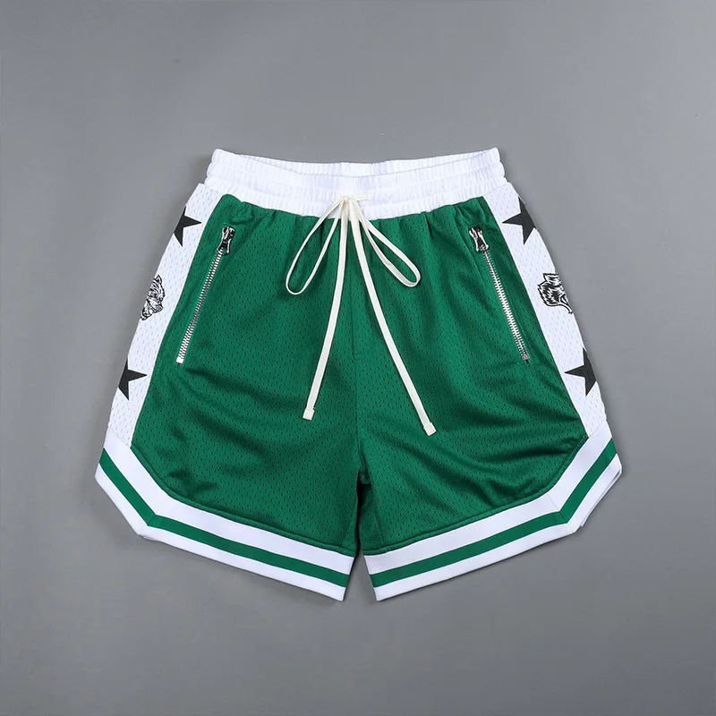 Summer Vogue New Style Men Fashion Knee Length Gym Short Pants Male Breathable Spliced Outdoor Basketball Training Motion Shorts casual shorts for women