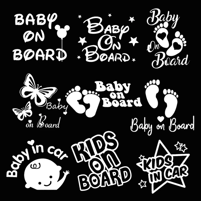 LYKX Car Sticker Hobby Boy Kids Baby on Board In Car 3D Funny Kid Silver  Vinyl Decal Stickers Styling - AliExpress