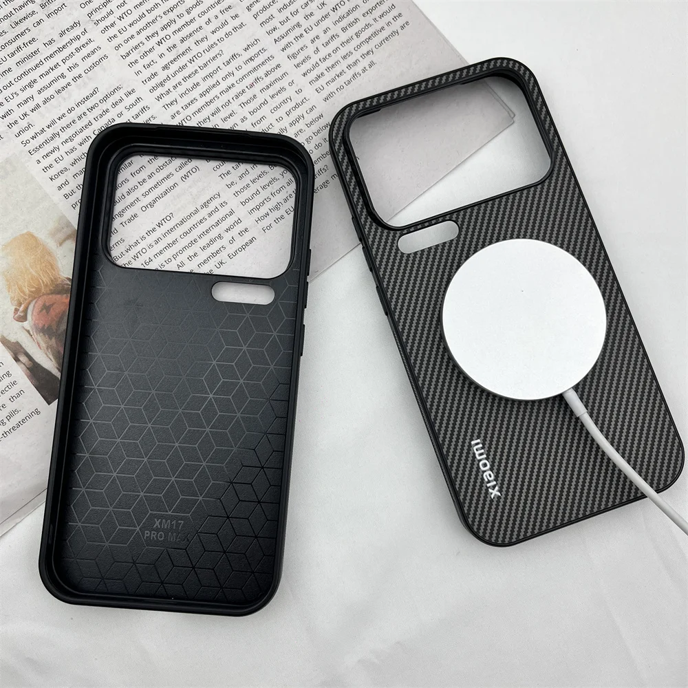 Luxury Carbon Fiber Magnetic Phone Case with Magsafe Compatibility
