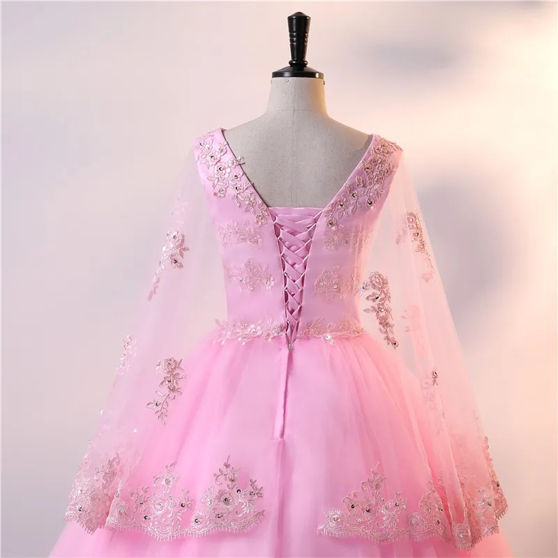 GUXQD-Vestido De baile rosa para quinceañera, traje De tul con apliques para fiesta De graduación, cumpleaños, ocasión Formal, 15 dulce 16