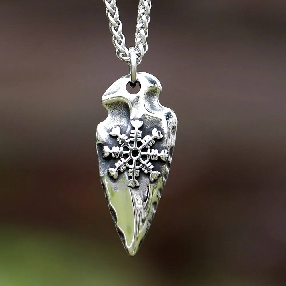

2023 New Vintage Nordic viking Aegishjalmr Pendant For Men Stainless Steel Necklace Jewelry for gift free shipping