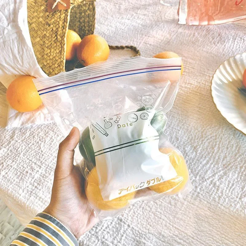 Leakproof Container 1 Roll Fresh-keeping Bag Kitchen Reusable Zip Lock Bag Plastic Food Storage For Vegetable Fruit Portable