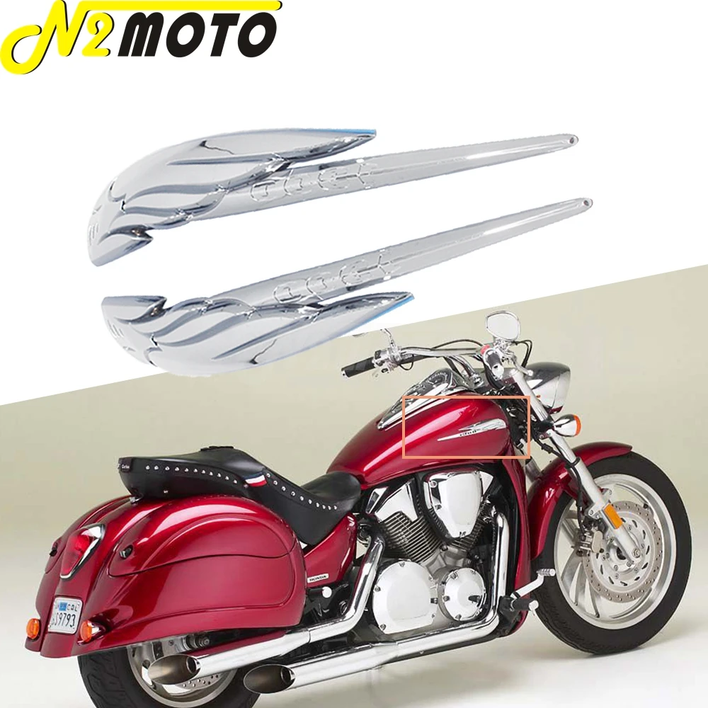 For Honda VTX 1300 Motorcycle Chrome Gas Tank Fairing Sticker Oil Fuel Tank Emblem Badge 3D
