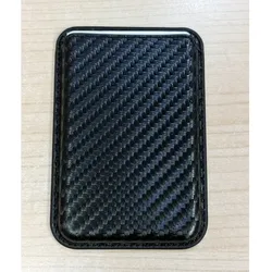 Luxury Saffiano Leather Strong Magnetic Wallet with Carbon Fiber Design - iPhone 12 - 15 (Carbon Fiber Black)