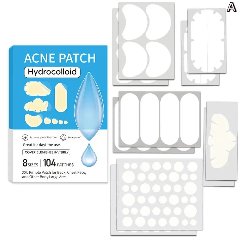 Патчі для великих прищів оптом для обличчя Гідроколоїд Багатоформатні невидимі патчі для видалення прищів, що покривають тіло, лоб, підборіддя, плями