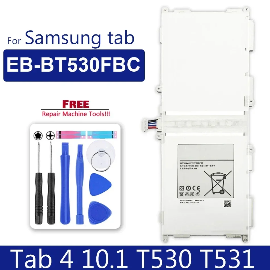 

Battery For Samsung GALAXY Tab 4 Tab4 SM-T530 T531 T533 T535 T537 6800mAh Bateria EB-BT530FBU EB-BT530FBC EB-BT530FBE Batteria