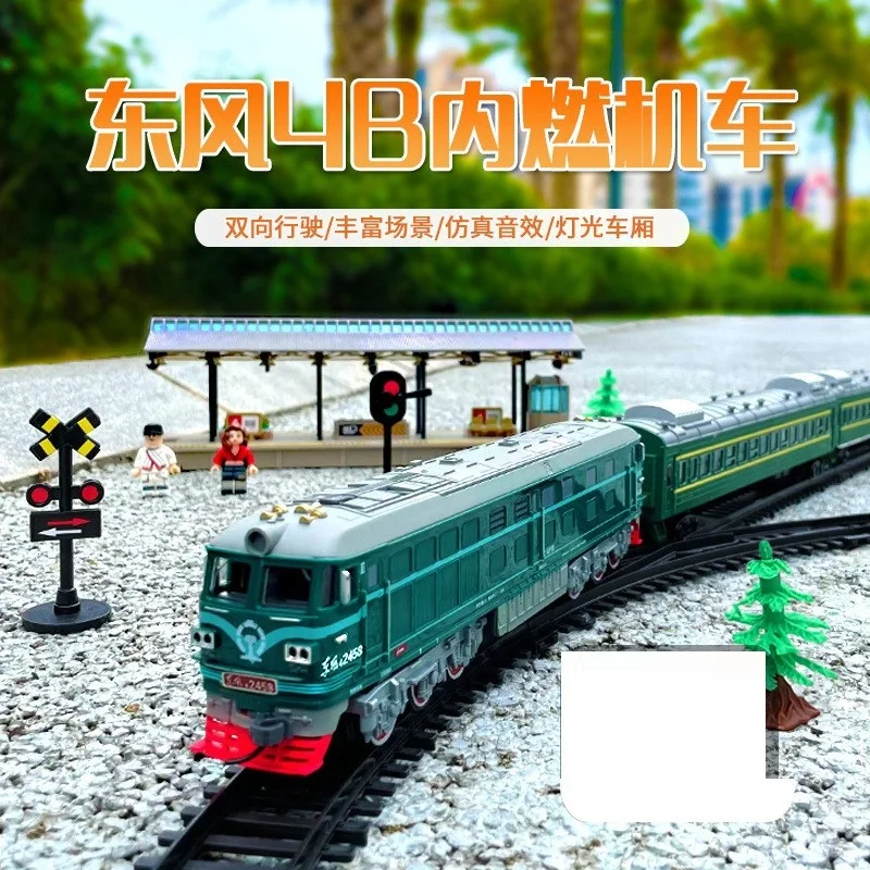 Simulation Train Toy Track Train Boy Electric Toy Two Way Driving Model Toys Set DIY Assembly Track 180cm