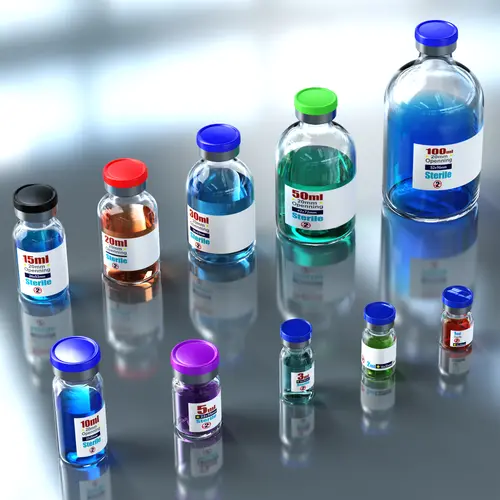 Ks-Tek Sterile Empty Vials with Self Healing Injection Port,with Flip Off Aluminum Cap,Sterile Package