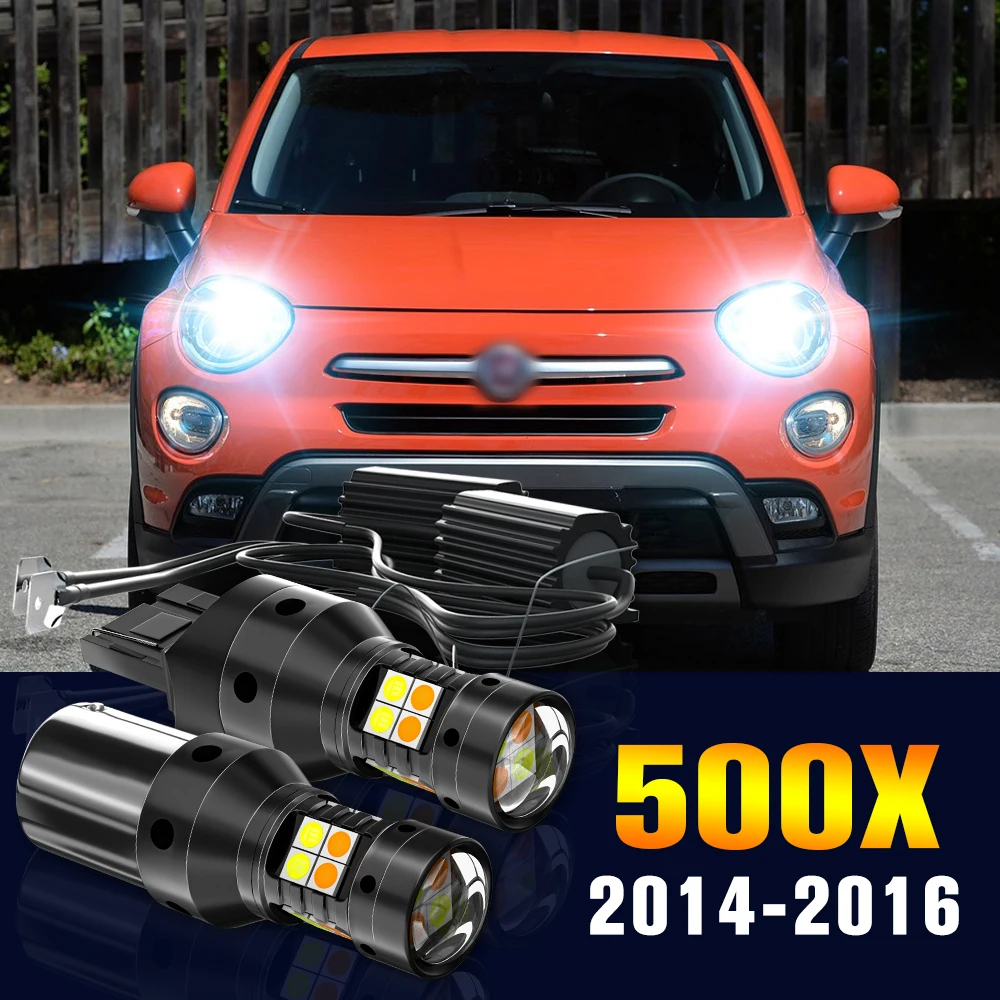 2Pcs Led Dual Mode Indicatori Di Direzione + Luce Di Marcia Diurna Drl Lampada Per Fiat 500X 2014 2015 2016 Accessori