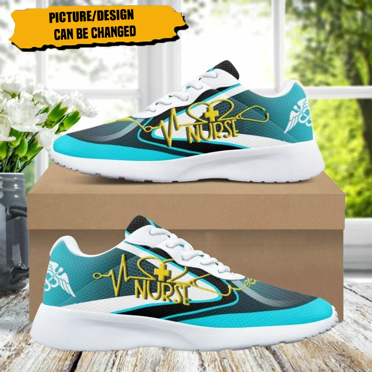 Heartbeat Medical Tools Print Sneaker for Women Travel without tired feet Durable jogging Training Shoes Holiday Gift for Ladies