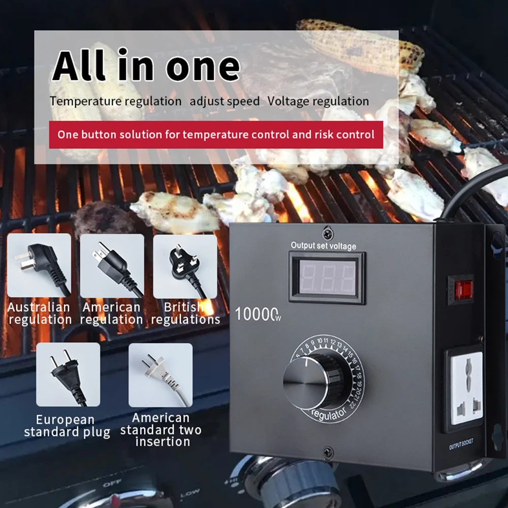 AC 110V 220V/ 10000W SCR 모터 드라이버 컨트롤러 전압 조정 전력 조정기 적합 라우터 팬 전기 모터 Rheostat